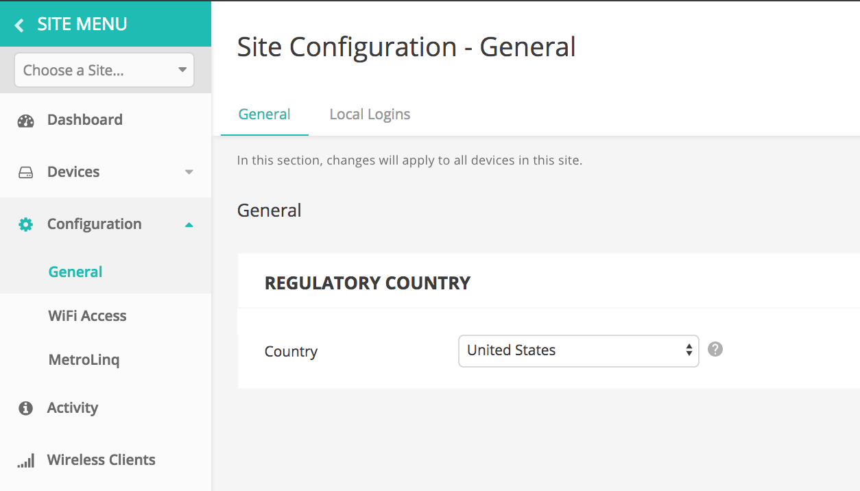 Change configuration settings